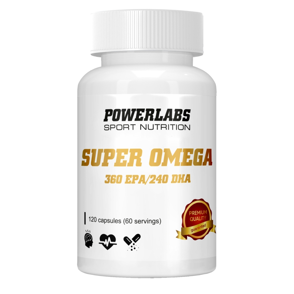 Витамины PowerLabs Супер Омега 3 Витамины 120 капсул
