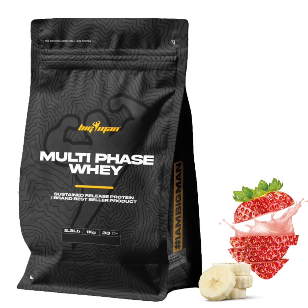 Протеин BIG MAN NUTRITION Multi phase Whey Protein 1000 g Клубника банан
